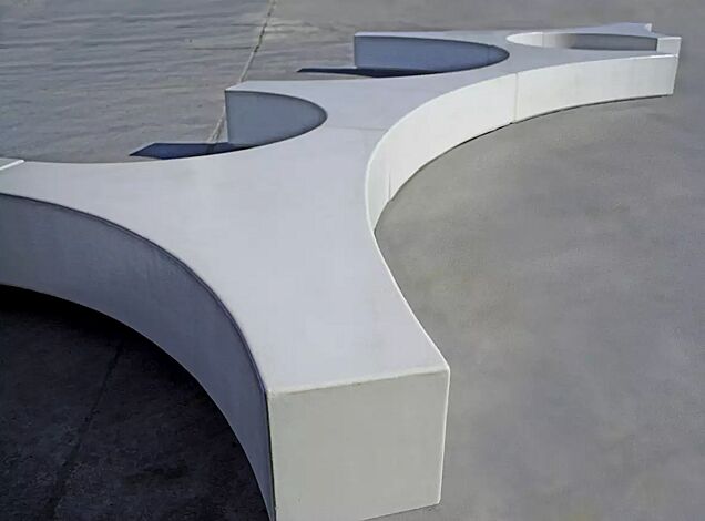Sitzinsel FOLIA mit Acrylbeschichtung in Farbe beton