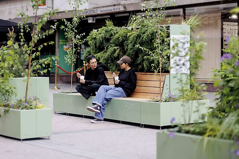 sitzinsel-tasku__shoKAT0073032 Sitzinsel TASKU, bestehend aus verschiedenen Elementen, in RAL 6027 lichtgrün