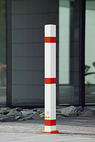 <div id="container" class="container">Sperrpfosten CADIZ feuerverzinkt und weiß pulverbeschichtet, mit Abschlusskappe aus Stahl</div>