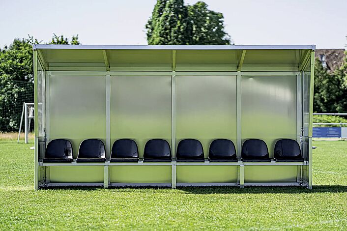 Spielerkabine CALCIO, 8 Sitze in schwarz