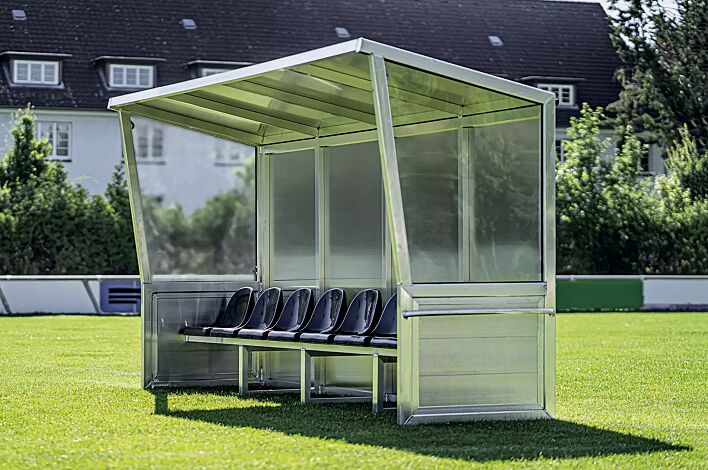 Spielerkabine CALCIO, 8 Sitze in schwarz