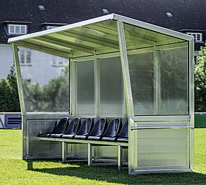 Spielerkabine CALCIO, 8 Sitze in schwarz
