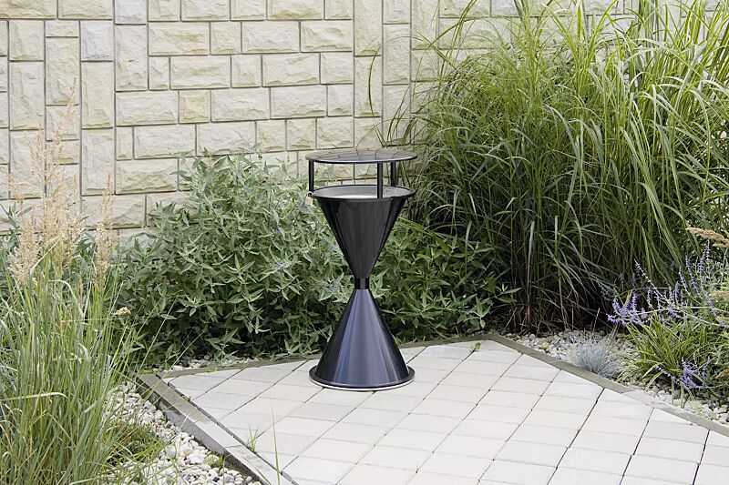 standascher-royal__shoKAT0029609 Komplettangebot: Standascher ROYAL aus Kunststoff, zum Aufdübeln, mit Schutzdach, in schwarzgrau ähnlich RAL 7021