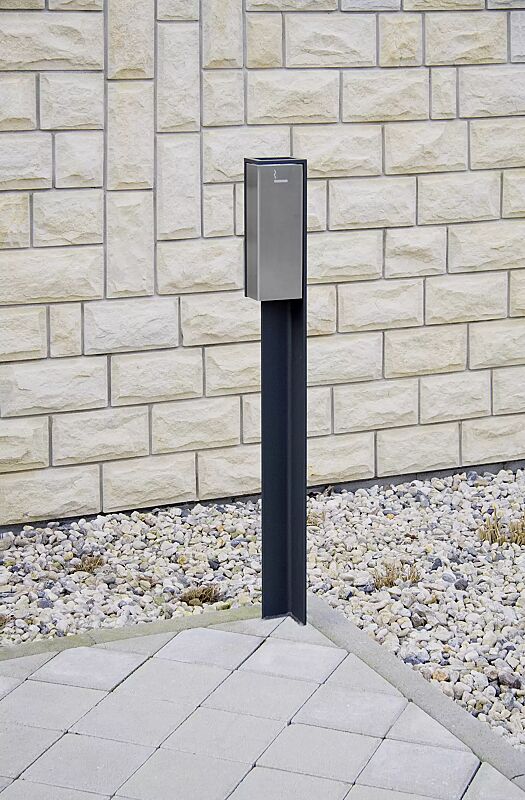 standascher-valet__shoKAT0021967 Standascher VALET, 2 Liter, zum Aufdübeln, Stahlteile in RAL 7016 anthrazitgrau