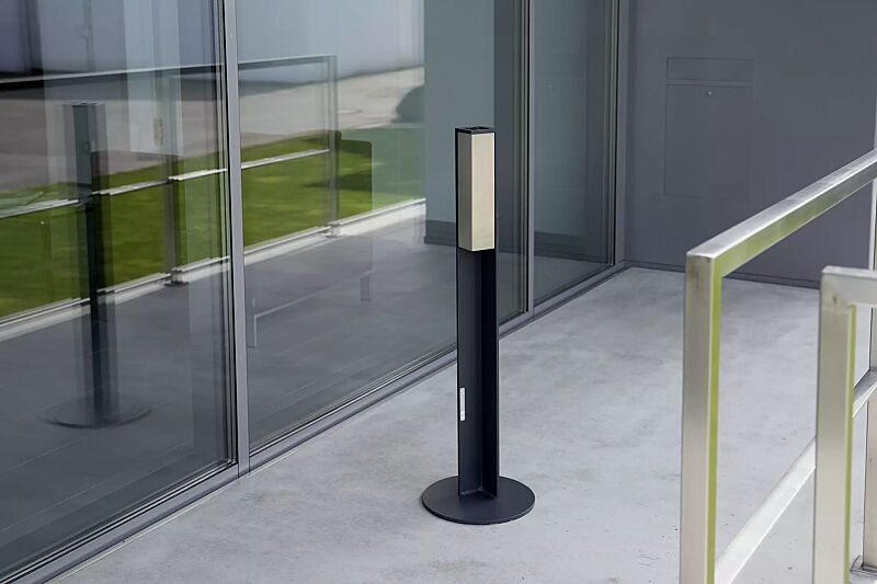 standascher-valet__shoKAT0040152 Standascher VALET, 1 Liter, zum freien Aufstellen, Stahlteile in RAL 7016 anthrazitgrau