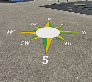 Thermoplastische Bodenmarkierung KOMPASS