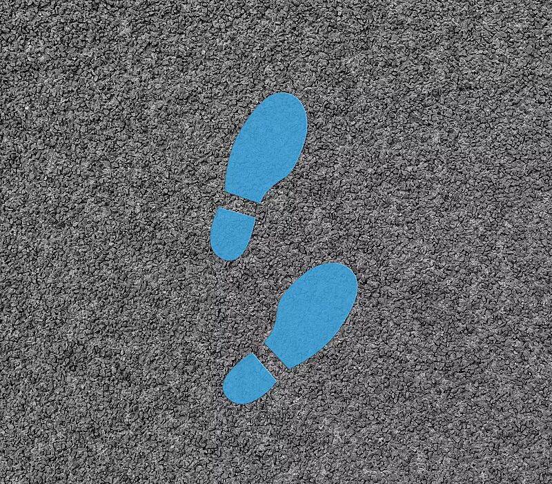 Thermoplastische Bodenmarkierung SCHUHABDRUCK