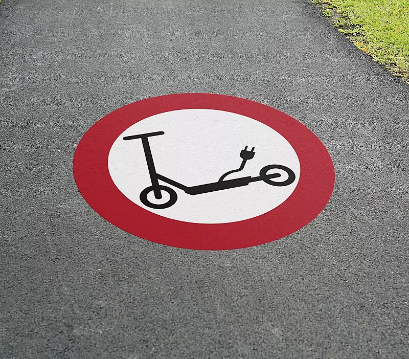 Thermoplastische Markierung VERBOT FÜR E-SCOOTER