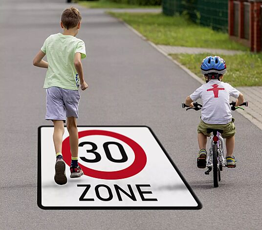 Thermoplastische Markierung BEGINN ZONE 30