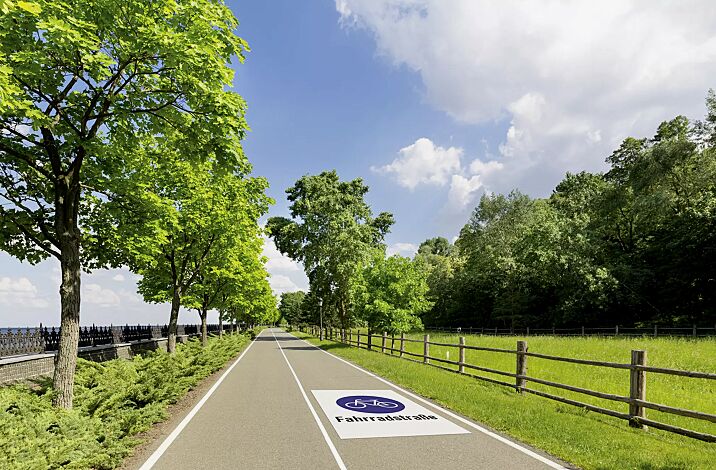 Thermoplastische Markierung FAHRRADSTRAßE