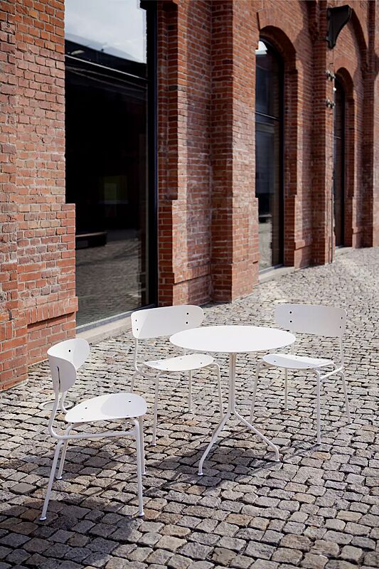 tisch-boh%C3%A9m__shoKAT0069322 Tisch BOHÉM mit runder Aluminiumauflage sowie Sitz BOHÉM aus Aluminium, Stahl- und Aluminiumteile pulverbeschichtet in RAL 9010 reinweiß