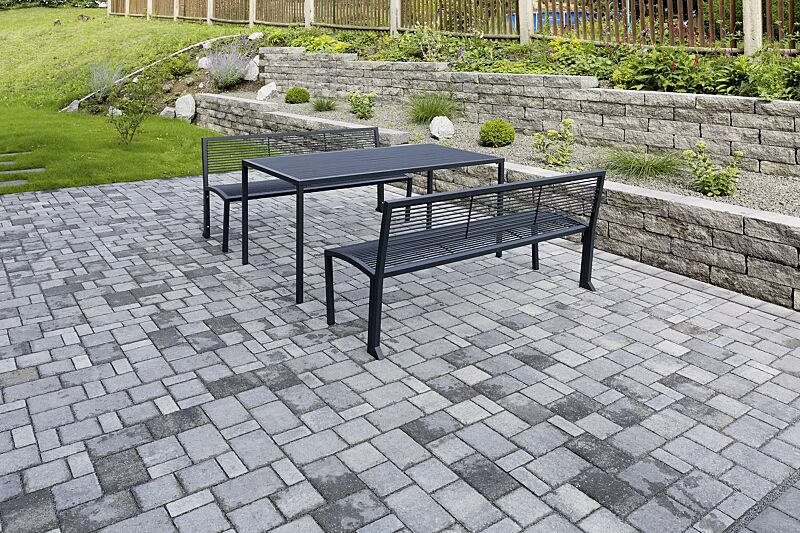 tisch-camilla__shoKAT0055674 Tisch CAMILLA und Sitzbänke CAMILLA mit Rückenlehne, in RAL 7016 anthrazitgrau