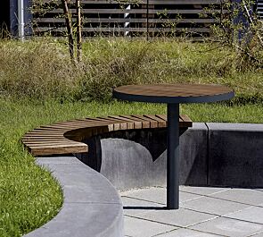 Tisch FJORDPARK, Tischfläche Ø 460 mm, Stahlteile in RAL 7016 anthrazitgrau