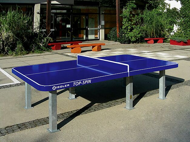 Tischtennisplatte TOP-SPIN, zum Aufdübeln, in RAL 5002 ultraminblau