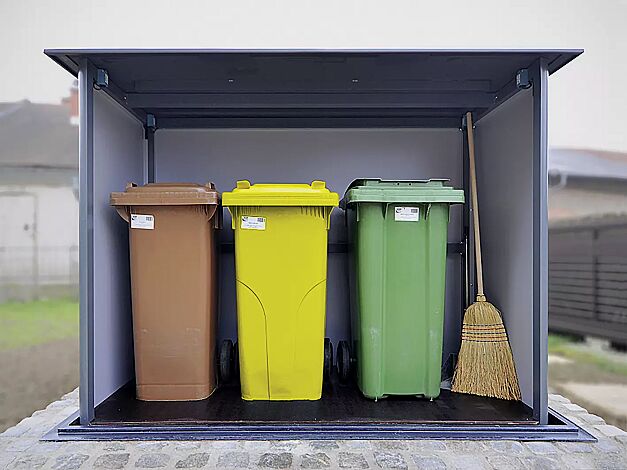 Unterflur-Müllbehälterschrank HIDEOUT für Tonnengröße maximal 2 x 240 Liter und 1 x 120 Liter