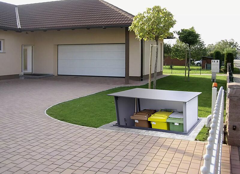 unterflur-muellbehaelterschrank-hideout__shoKAT0056293 Unterflur-Müllbehälterschrank HIDEOUT für Tonnengröße 3 x 120 Liter