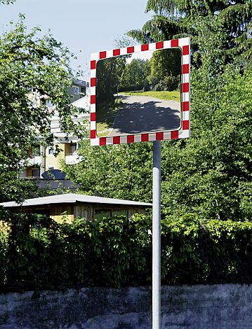 Verkehrsspiegel LOMONT zur Pfostenbefestigung an Rohrpfosten PERI (Zubehör)