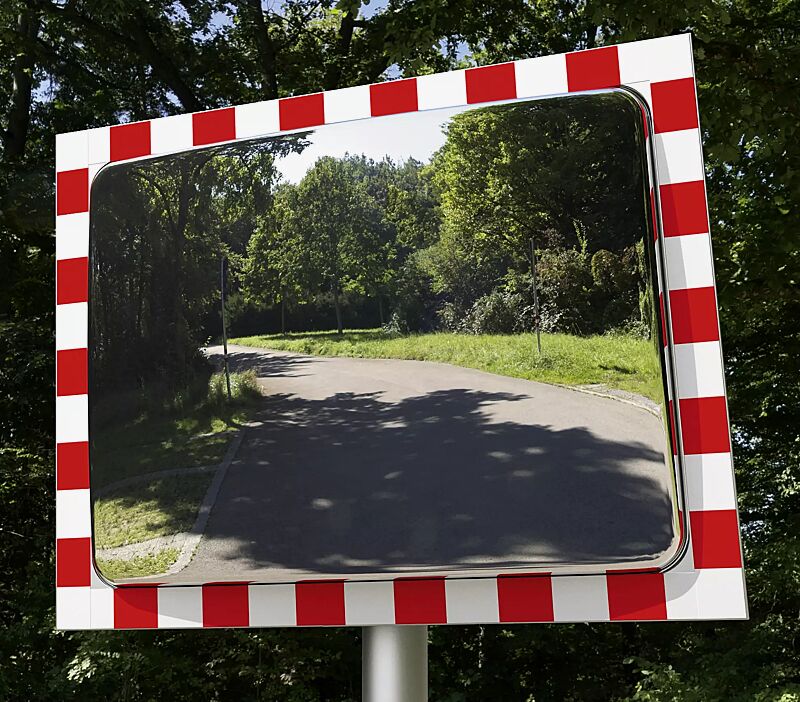 Verkehrsspiegel LOMONT zur Pfostenbefestigung an Rohrpfosten PERI (Zubehör)