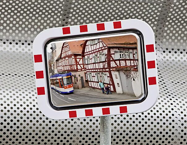 Verkehrsspiegel MELIN zur Pfostenbefestigung an Rohrpfosten PERI (Zubehör)