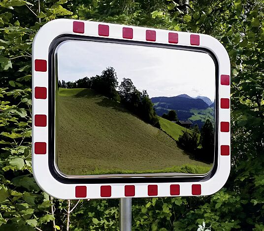 Verkehrsspiegel MELIN zur Pfostenbefestigung an Rohrpfosten PERI (Zubehör)