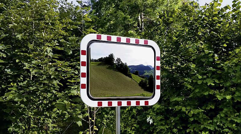 Verkehrsspiegel ONAY zur Pfostenbefestigung an Rohrpfosten PERI (Zubehör)