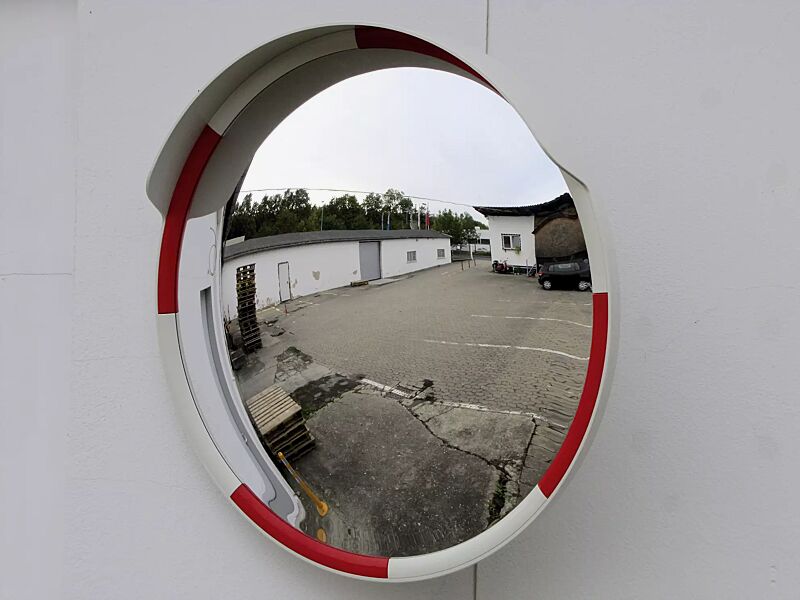 Verkehrsspiegel SEWEN, Ø 600 mm, in rot-weiß