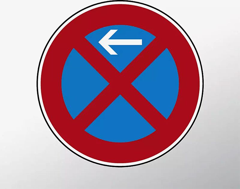 Verkehrszeichen: Absolutes Haltverbot Anfang, Aufstellung rechts