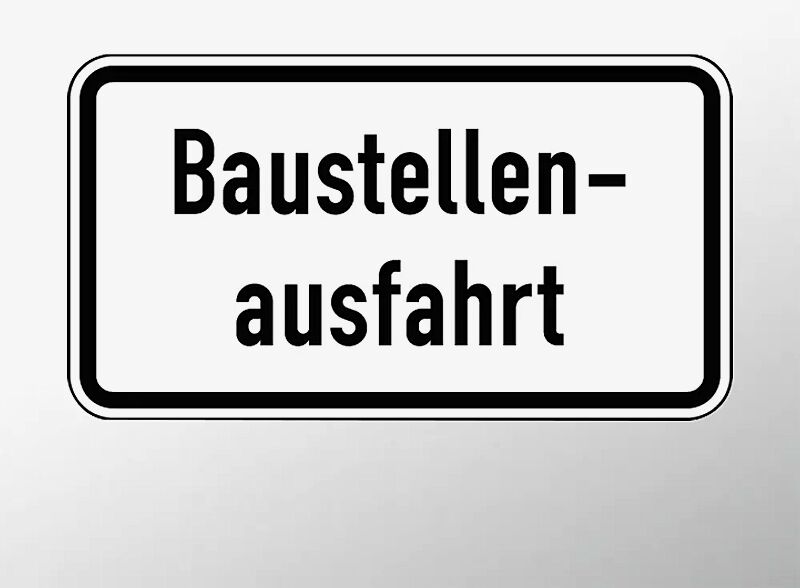 Verkehrszeichen: Baustellenausfahrt