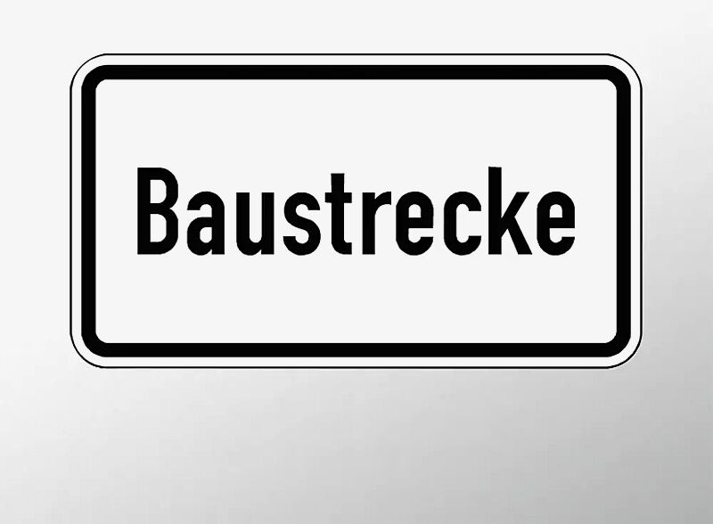 Verkehrszeichen: Baustrecke