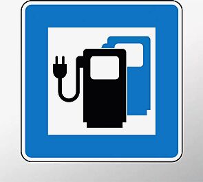 Verkehrszeichen: Ladestation für Elektrofahrzeuge