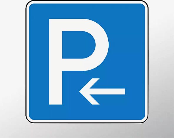 Verkehrszeichen: Parken Anfang (Aufstellung rechts) Parken Ende (Aufstellung links)