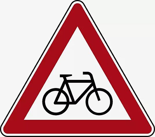 Verkehrszeichen: Radverkehr, Aufstellung links