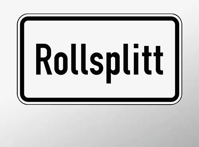 Verkehrszeichen: Rollsplitt