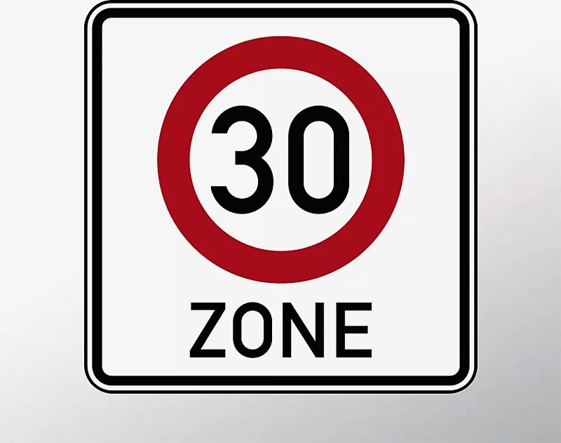 Verkehrszeichen: Beginn einer Tempo 30-Zone