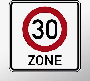 Verkehrszeichen: Beginn einer Tempo 30-Zone