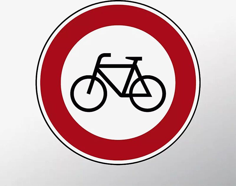 Schild Verkehrsschild-Betriebskennzeichnung f Radfahrer verboten Ø315mm Alu 