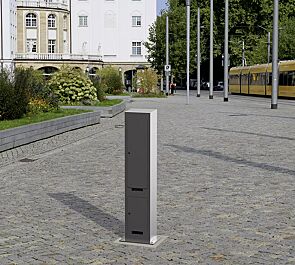 Versorgungspoller TIELT zur Energie- und Wasserversorgung, Höhe 1500 mm, in DB 703 eisenglimmer