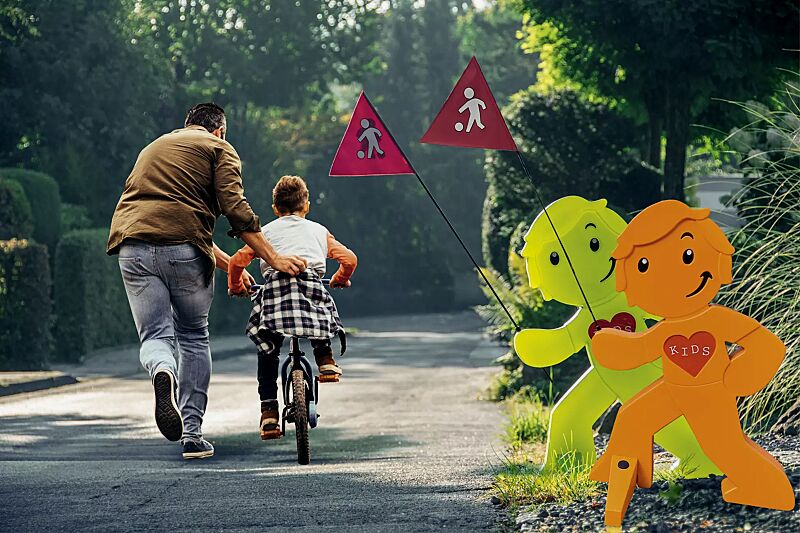 warnfigur-marlow__shoKAT0073764 Warnfigur MARLOW in orange und grün