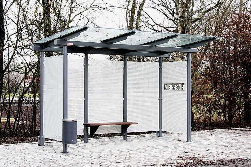 wartehalle-pegasus__shoKAT0015834 Wartehalle PEGASUS, Dachbreite x Dachtiefe 4800 mm x 2000 mm, Stahlkonstruktion in RAL 7016 anthrazitgrau