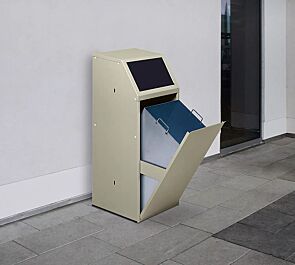 Wertstoffsammler MANCHESTER, 70 Liter, Einwurfklappe in RAL 7021 schwarzgrau