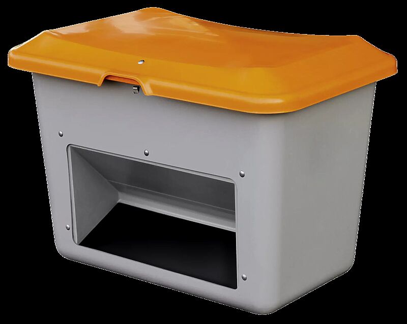 Streugutbehälter STREW mit Entnahmeöffnung, 200 Liter, Korpus in grau