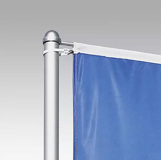 zylindrischer-aluminium-fahnenmast-modul__shoKAT0003334 runder Drehkopf in silber